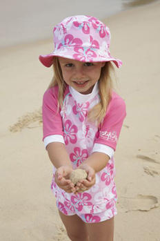 Meisje 2-8 Sunshirt korte mouw Lolly Pink/Hawaiian 2010 Collectie