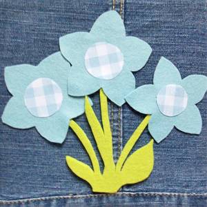 Jeans blauwe bloemen
