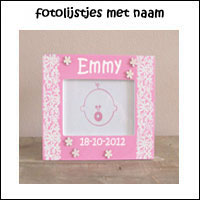 Fotolijstjes met naam en geboortenaam