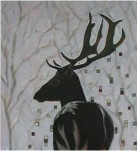 Schilderij Hert