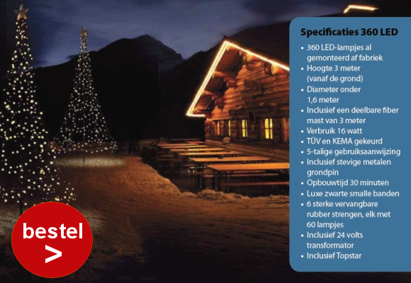 Fairybell 360 Led kerstboom kerstverlichting vlaggenmast Fairybell 360 Led kerstboom kerstverlichting vlaggenmast