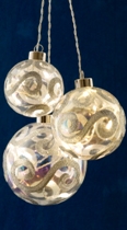 Konstsmide 3 Led verlichte glazen kerstballen 1247-303