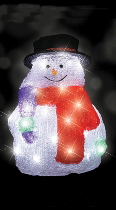 Acryl sneeuwpop met hoed en sjaal
