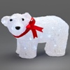 Kerstdecoratie LED acryl ijsbeer staand met strik
