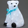 Kerstdecoratie LED acryl ijsbeer zittend met strik