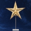 KERSTDECORATIE KERSTSTER STAAND GOUD / WIT