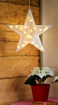 KOnstsmide kerstster met lampjes en sterreneffect