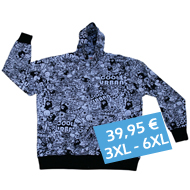 JeansXL 103 Chaqueta hoody blanco negro cool urban 3xl 6xl - misterbig.es