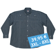 JeansXL 250 Camisa vaquera azul 3xl 8xl - misterbig.es