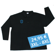 VANDAM 6650 polo con manga larga negro 3xl 8xl - misterbig.es