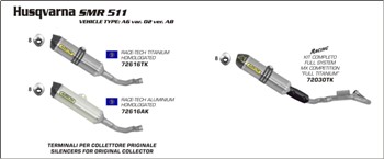 Arrow MX Competition Full System Titanium Husqvarna SMR 511 2011-2011