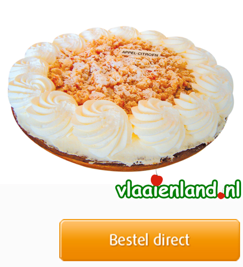 Appelkruimel vlaai met slagroom