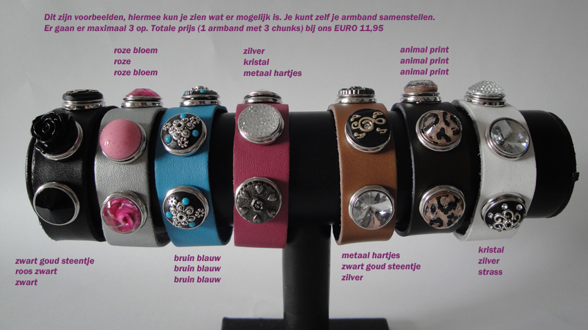 leren armbanden met chunks bij AvenueTrends