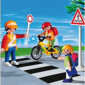 PLAYMOBIL VERKEERSBEGELEIDER + KINDEREN