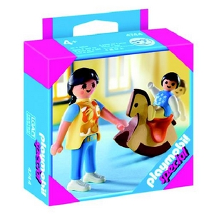 PLAYMOBIL MOEDER MET BABY EN SCH  uitlopend produkt