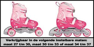 NIJDAM INLINE ROLSCHAATS/SKEELER JUNIOR VERSTELBAAR VAN MAAT 27 T/M 30