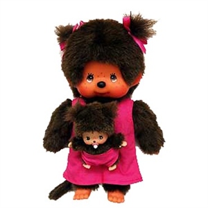 monchhichi moeder en kind roze