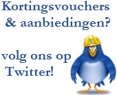 'Volg ons op Twitter voor extra korting!'