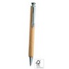 Houten balpen met chromen drukknop