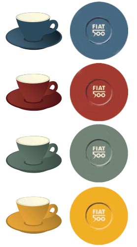 Set espressokopjes FIAT 500
