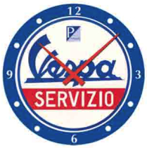 Wandklok Vespa Servizio