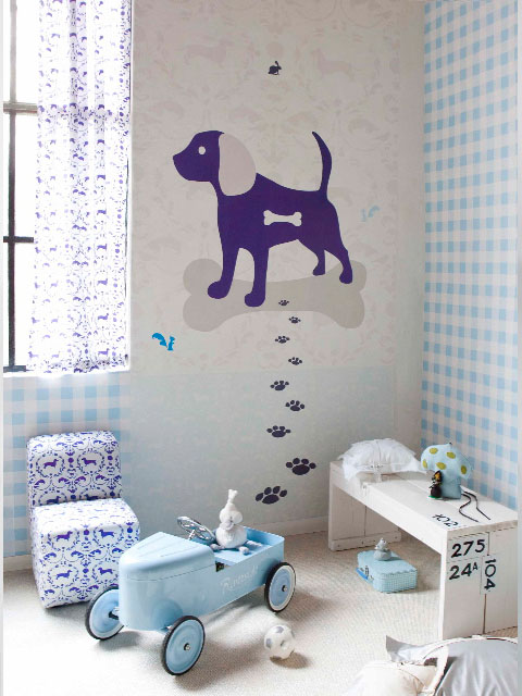 Behangposter in de serie Jip Paars van Coming Kids