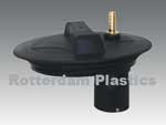 Deksel zwart 20 cm met Vlotter 1/2 inch tbv aansluiting tuinslang