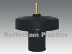 Deksel zwart 15 cm met Vlotter 1/2 inch tbv aansluiting tuinslang