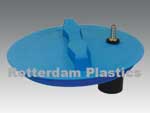 Deksel blauw 30 cm met Vlotter 1/2 inch tbv aansluiting tuinslang