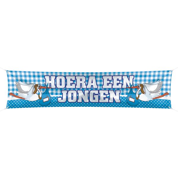 Straatbanier Hoera een Jongen