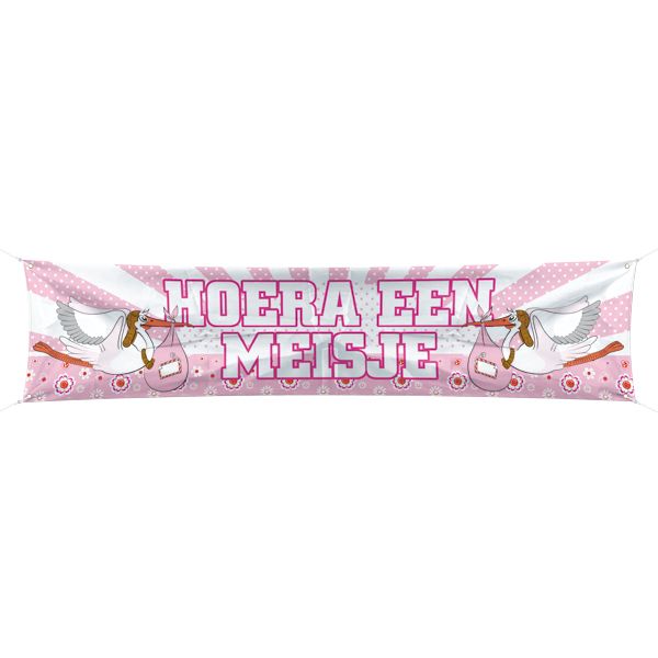 Straatbanier Hoera een Meisje