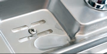 5 - Standaard zijn de spoelbakken voorzien van een water overloop.