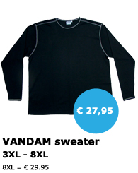 VANDAM - grote maten heren sweater - Mister Big
