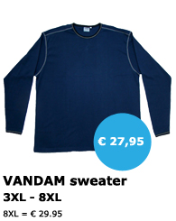 VANDAM - grote maten heren sweater - Mister Big