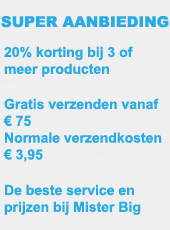 Bestel nu 3 of meer producten en u krijgt van Mister Big 20% korting!