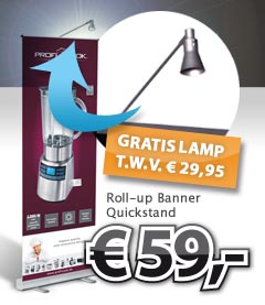 Gratis lamp bij Rollup Quickstand voor EUR 69