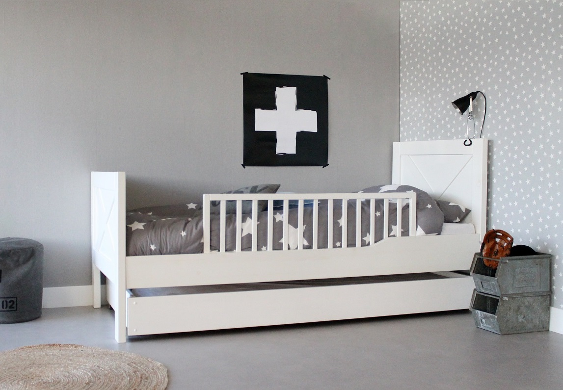 Kinderbed new england wit 90x200 (in dekkend wit stevige ...