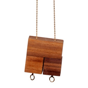 3 blocks ketting Walnoot*