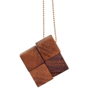 4 blocks ketting Walnoot*