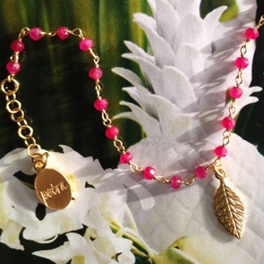 Armband Robijn met blaadje