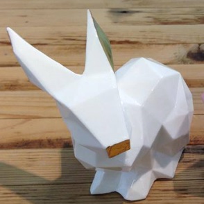 Porcelain bunny wit/goud