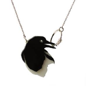 Ketting ekster met ring