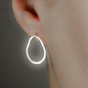 Oorbel Toutenrond zilver