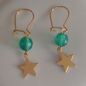 Oorbellen Groen ster*