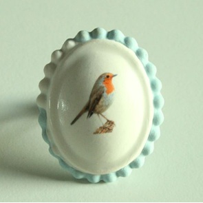 Ring roodborst blauw
