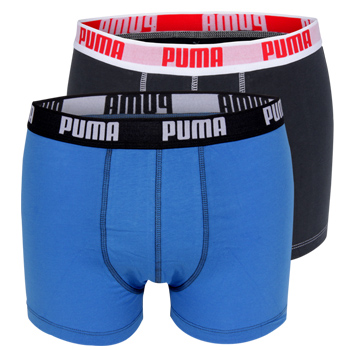 Puma Boxershort 2-Pack Blauw/Zwart Blauw/Zwart