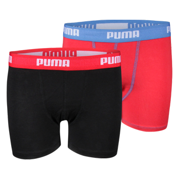 Puma Jongens Boxershort 2-Pack Rood/Zwart Rood/Zwart