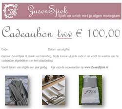 Cadeaubon ZusenSjieK  € 100,00
