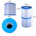 Spa filter Diameter 12,5cm. / Lengte 11,7 cm / Gat 5,4cm.