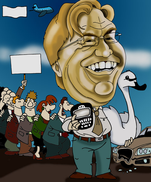 Wijn met een tekening Van Bert Tier